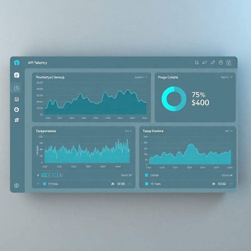Screenshot eines API-Telemetrie-Dashboards mit Teal-Akzenten
